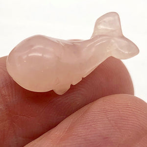 Splash 2 Rose Quartz Whale Beads | 20x13x11mm | Pink