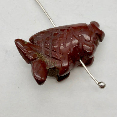Carved Jasper Koi Fish Figurine Worry Stone | 23x11x5mm | red - PremiumBead Primary Image 1