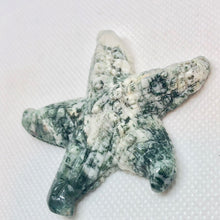 Load image into Gallery viewer, Tree Agate Carved Starfish Pendant Bead | 61x57x11mm | White with Forst Green - PremiumBead Alternate Image 2
