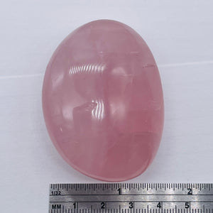 Rose Quartz Oval Meditation Worry Stone | 55x43x26 mm | Pink | 1 Stone }