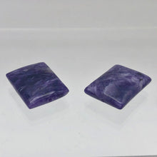 Load image into Gallery viewer, 75cts of Rare Rectangular Pillow Charoite Beads | 2 Beads | 26x20x8mm | 10871D - PremiumBead Primary Image 1
