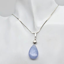 Load image into Gallery viewer, Blue Chalcedony Designer Sterling Silver Pendant | 22x14x6mm | 1 3/4&quot; Long |
