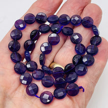 Load image into Gallery viewer, Royal Natural 10mm Amethyst Coin Bead Strand 109431
