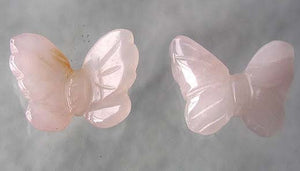 Flutter 2 Carved Rose Quartz Butterfly Beads | 21x17x5mm | Pink - PremiumBead Alternate Image 10