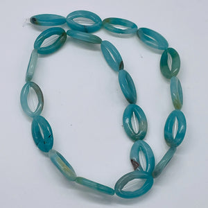 Amazonite Oval Picture Frame Beads 20x12x4mm 8 inch Strand 9368DHS