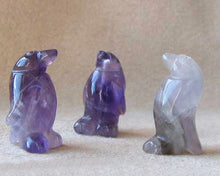 Load image into Gallery viewer, March of The Penguins 2 Carved Amethyst Beads | 21x12x11mm | Purple - PremiumBead Alternate Image 2
