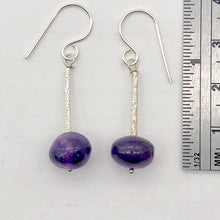 Load image into Gallery viewer, Amethyst Roundel Bead Sterling Silver Drop/Dangle Earrings| 2.5&quot; Long | Purple |
