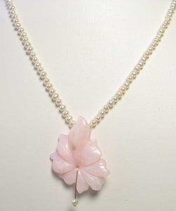 Love Pink Peruvian Opal Flower 16 inch Necklace 510369A - PremiumBead Alternate Image 2