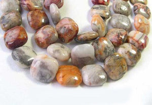 Two Beads of Wild Crazy Lace Agate Square Coin Beads 9225 - PremiumBead Primary Image 1