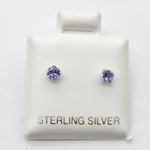 Load image into Gallery viewer, June Birthstone Sparkle! 3mm Lilac Cubics &amp; Sterling Silver Earrings 10146F - PremiumBead Alternate Image 2
