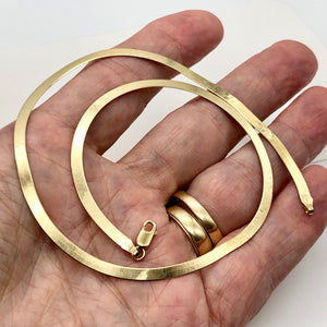 16" Vermeil 3mm Flex Herringbone Chain Necklace Made in Italy