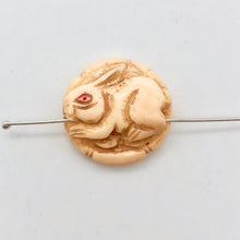 Load image into Gallery viewer, Hand Carved Bunny Rabbit Waterbuffalo Bone Bead | 1 Bead | 20x9mm | 8626 - PremiumBead Alternate Image 5
