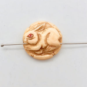 Hand Carved Bunny Rabbit Waterbuffalo Bone Bead | 1 Bead | 20x9mm | 8626 - PremiumBead Alternate Image 5