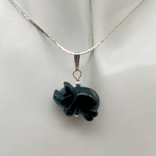 Load image into Gallery viewer, Black Obsidian Pig Pendant Necklace |Semi Precious Stone Jewelry|Silver Pendant| - PremiumBead Alternate Image 3

