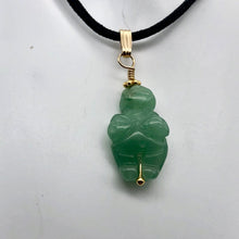 Load image into Gallery viewer, Aventurine Goddess of Willendorf 14Kgf Pendant |1.38&quot; Long | Green | - PremiumBead Alternate Image 3
