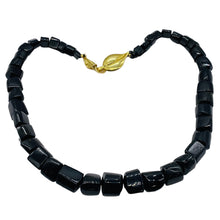Load image into Gallery viewer, Tourmaline 14K Gold Filled Carved Nugget Necklace | 18 inch | Black | 1 |
