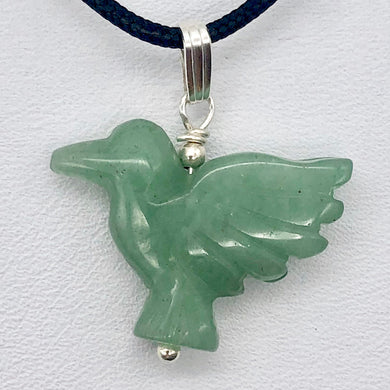 Aventurine Dove Pendant Necklace | Semi Precious Stone Jewelry | Silver Pendant - PremiumBead Primary Image 1