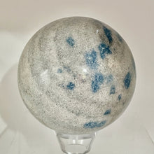 Load image into Gallery viewer, K2 Stone Meditation Scrying Sphere | 3&quot; | White Blue | 1 Display Sphere |

