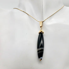 Load image into Gallery viewer, Hot! Black &amp; White Sardonyx &amp; 14Kgf Pendant | 2.5" Long | - PremiumBead Alternate Image 4
