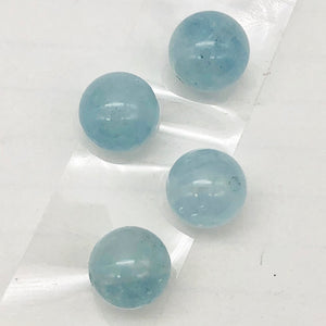 Natural Aquamarine Crystal Round Beads | 10mm | Blue | 4 Bead(s) |