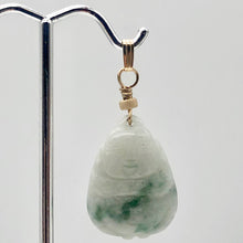 Load image into Gallery viewer, Hand Carved Green/White Jade Buddha Pendant with 14kgf Findings | 1 5/8&quot; Long |
