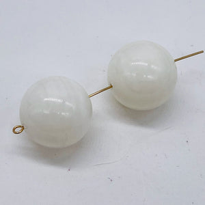 Onyx White Large Round Bead Parcel | 17mm | White | 2 Beads |