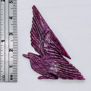 Ruby Eagle Carved Figurine | 55x28x4 mm | Red | 1 Carving | 40.2 cts |