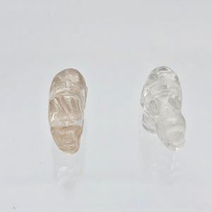 2 Quartz Hand Carved Rhinoceros Beads, 21x13x10mm, Clear 009275QZ | 21x13x10mm | Clear - PremiumBead Alternate Image 6