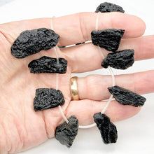 Load image into Gallery viewer, Tektite Natural Pendant Bead Strand | 39x19x9 to 22x12x7mm | 16 Beads |
