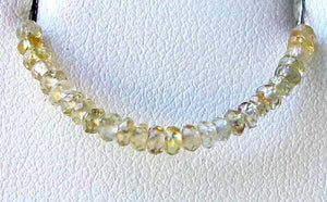 5 Dazzling Yellow Zircon Faceted Roundel Beads 007454B - PremiumBead Alternate Image 2