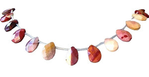 Fantastic Faceted Mookaite Briolette Bead Strand 104951