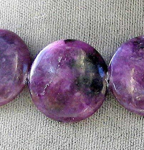 1 Rare Vivid Purple Lepidolite 20mm Coin Bead 6689 - PremiumBead Alternate Image 2