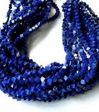 Load image into Gallery viewer, Exclusive Lapis Diagonal Drill Cube Bead Strand 108883 - PremiumBead Alternate Image 2
