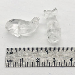 Carved Animal Clear Quartz Whale Figurine Worry Stone | 20x13x11mm | Clear - PremiumBead Alternate Image 8