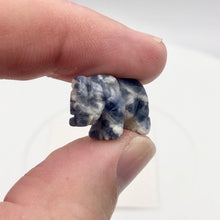 Load image into Gallery viewer, Wild 2 Hand Carved Sodalite Elephant Beads | 22.5x21x10mm | Blue white - PremiumBead Alternate Image 7
