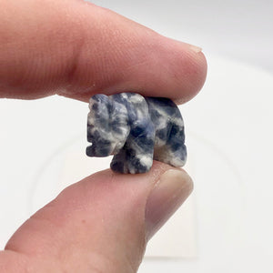 Wild 2 Hand Carved Sodalite Elephant Beads | 22.5x21x10mm | Blue white - PremiumBead Alternate Image 7