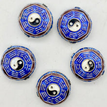 Load image into Gallery viewer, Beautiful Cloisonn‚Äö√†√∂¬¨¬© Yin Yang and I Ching Sterling Silver bead - PremiumBead Alternate Image 2
