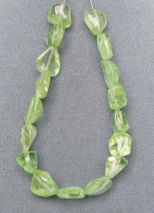 Designer Mint Green Peridot Nugget Bead Strand | 7x3x7-8x4.5x10-5x3x11mm |