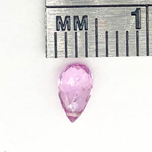 Natural Pink Sapphire Briolette Pendant Bead | 6x3x2mm | .43cts | 1 Bead |