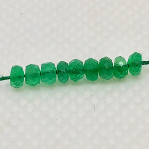 4 Natural Emerald 2x1.5mm to 3x1.5mm Faceted Roundel Beads 10715A - PremiumBead Primary Image 1