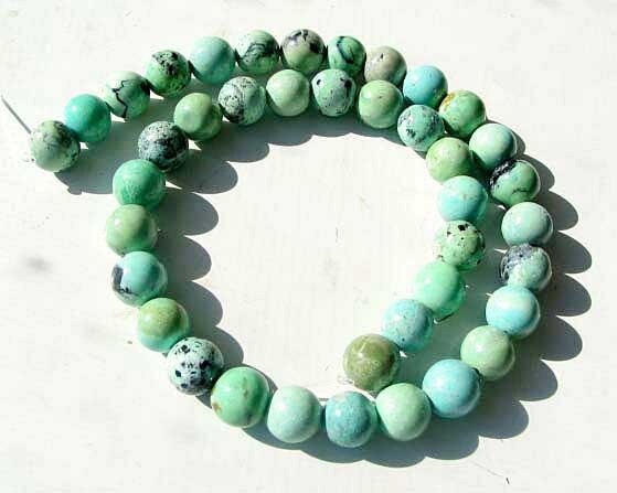 Robin Egg Blue Natural USA 10-11mm Turquoise Round 18 Bead 8