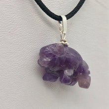 Load image into Gallery viewer, Amethyst Hand Carved Bison / Buffalo Sterling Silver 1&quot; Long Pendant 509277AMS - PremiumBead Alternate Image 2
