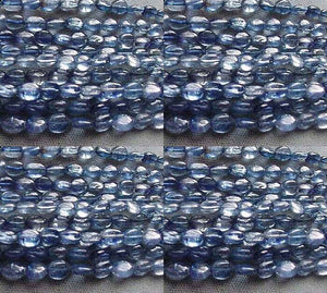 4 Beads of Rare Amazing Blue Kyanite Flat Oval Beads 4874 - PremiumBead Alternate Image 2
