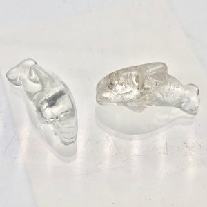 Jumping 2 Carved Natural Quartz Crystal Dolphin Beads | 25x11x8mm | Clear - PremiumBead Alternate Image 8
