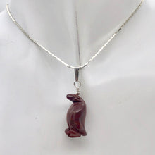 Load image into Gallery viewer, March of The Penguins Jasper Carved Bead &amp; Silver Pendant| 1 3/8&quot; Long| Red | - PremiumBead Alternate Image 3
