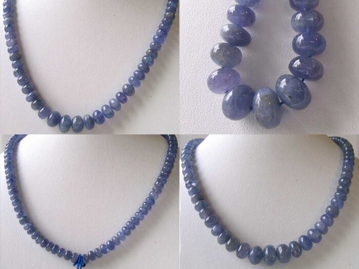 242cts Rare Tanzanite Roundel Bead 20 inch Strand 110387B - PremiumBead Primary Image 1