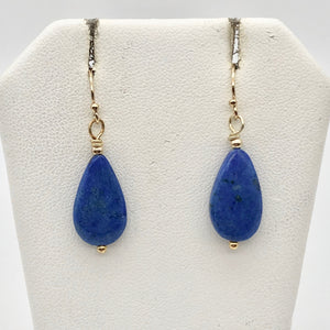 Lapis Lazuli and 14Kgf Earrings, 18x10mm Lapis, 1 5/8" Long 310825B - PremiumBead Alternate Image 8