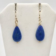 Load image into Gallery viewer, Blue Lapis Lazuli Earrings | 14k Gold Earrings | Handmade Jewelry - PremiumBead Alternate Image 8
