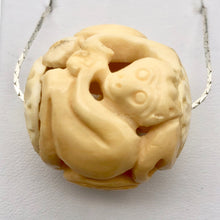 Load image into Gallery viewer, Cracked Chinese Zodiac Year of the Monkey Bone Bead| 30mm| Cream| Round| 1 Bead| - PremiumBead Alternate Image 4

