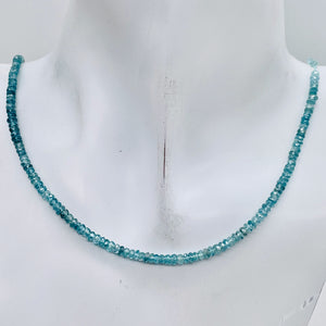 80cts Natural Blue Zircon Faceted Bead Strand 106047